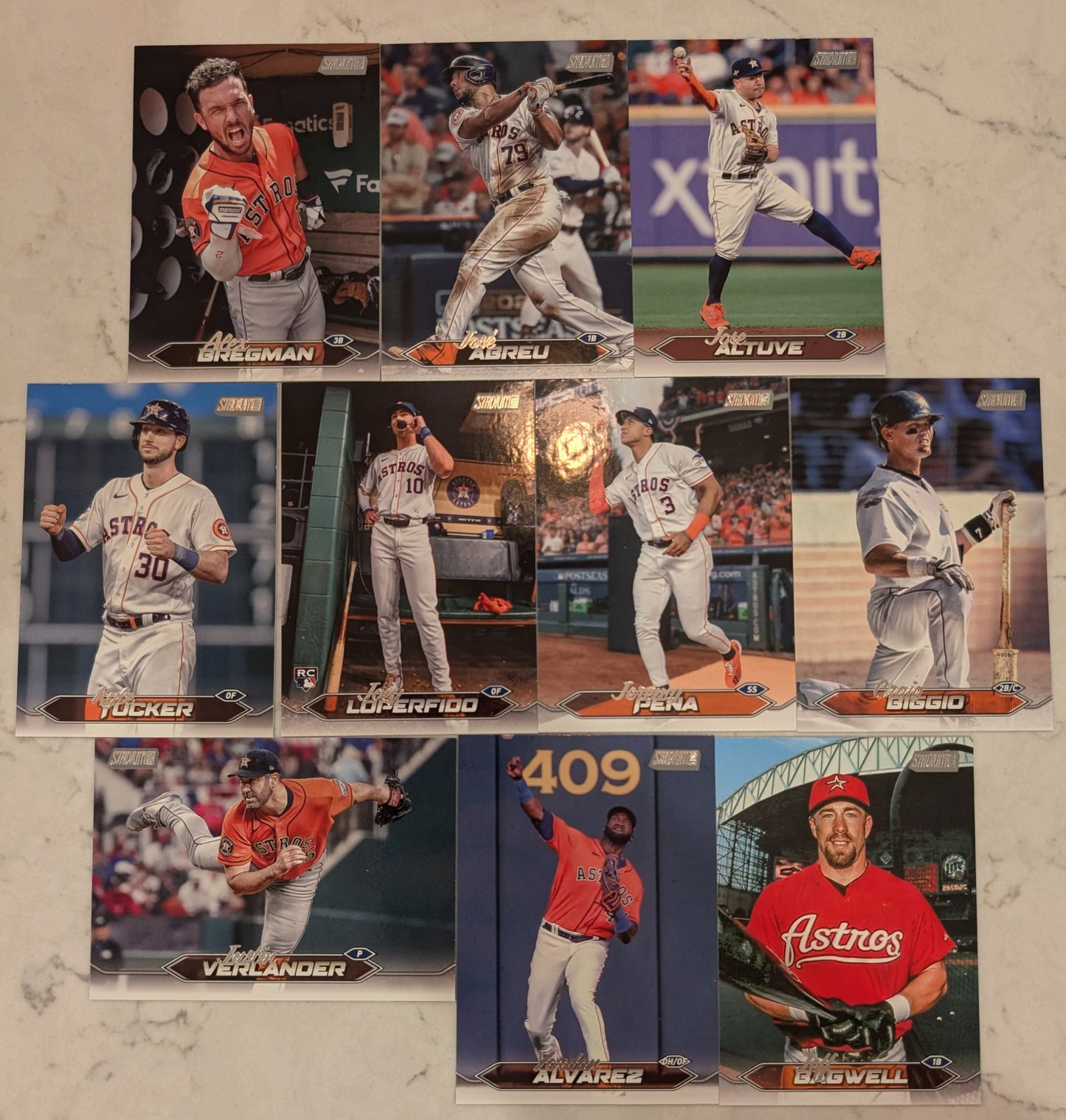 2024 Topps Stadium Club Team Set (10) Houston Astros Bregman Bagwell Biggio