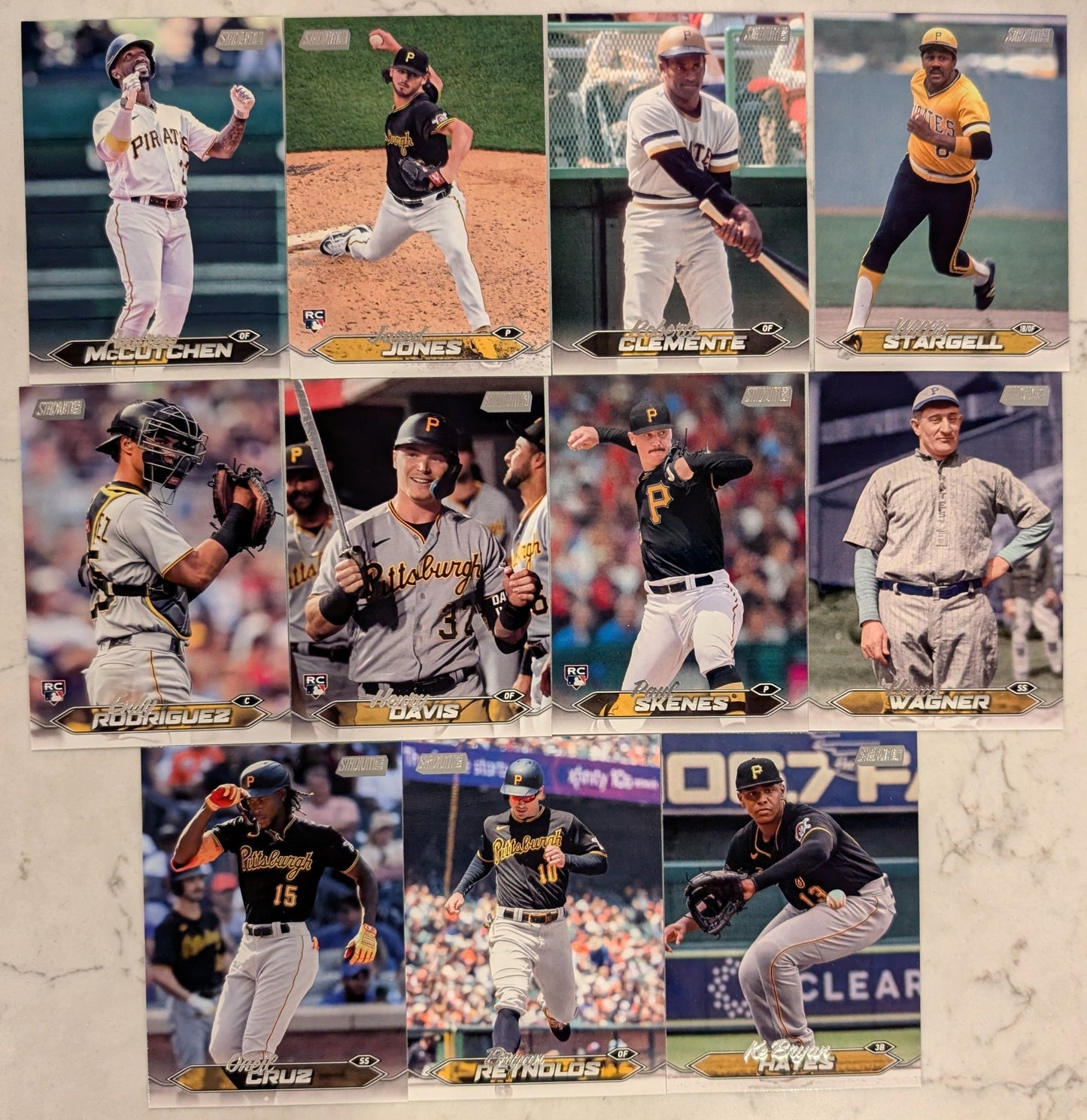 2024 Topps Stadium Club Team Set (11) Pittsburgh Pirates Paul Skenes RC 237 Clemente