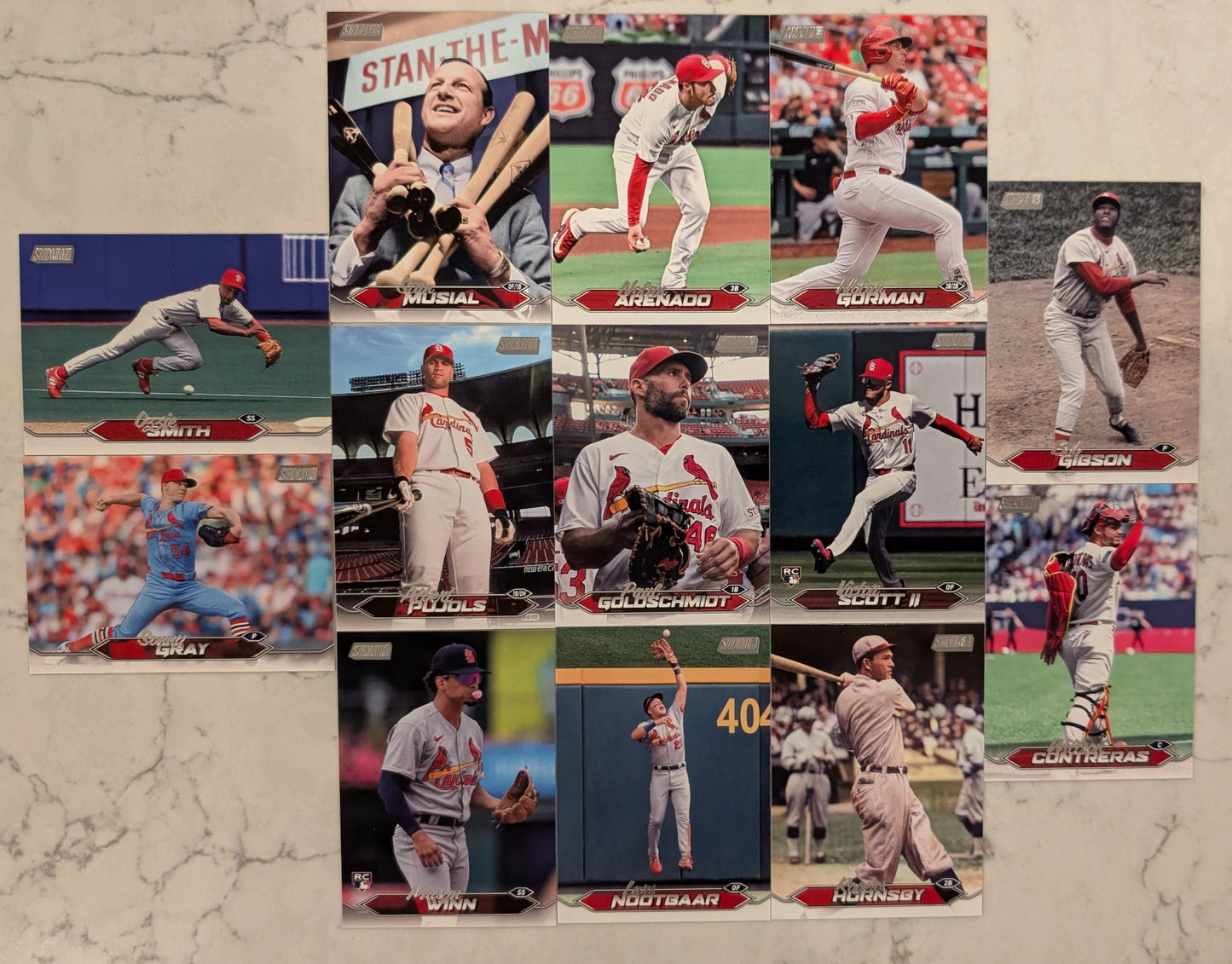 2024 Topps Stadium Club Team Set (13) St Louis Cardinals Pujols Musial Bob Gibson