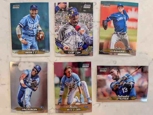 2024 Topps Stadium Club CHROME Team Set (6) Kansas City Royals George Brett Witt Bo