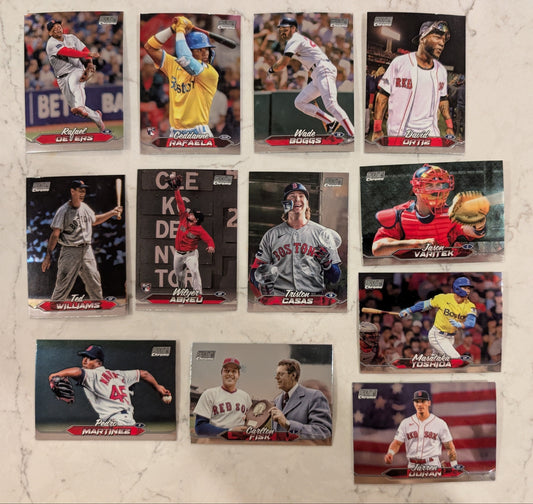 2024 Topps Stadium Club CHROME Team Set (12) Boston Red Sox David Ortiz Fisk Pedro