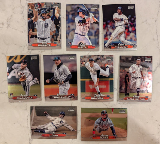 2024 Topps Stadium Club CHROME Team Set (10) Detroit Tigers Skubal Cabrera