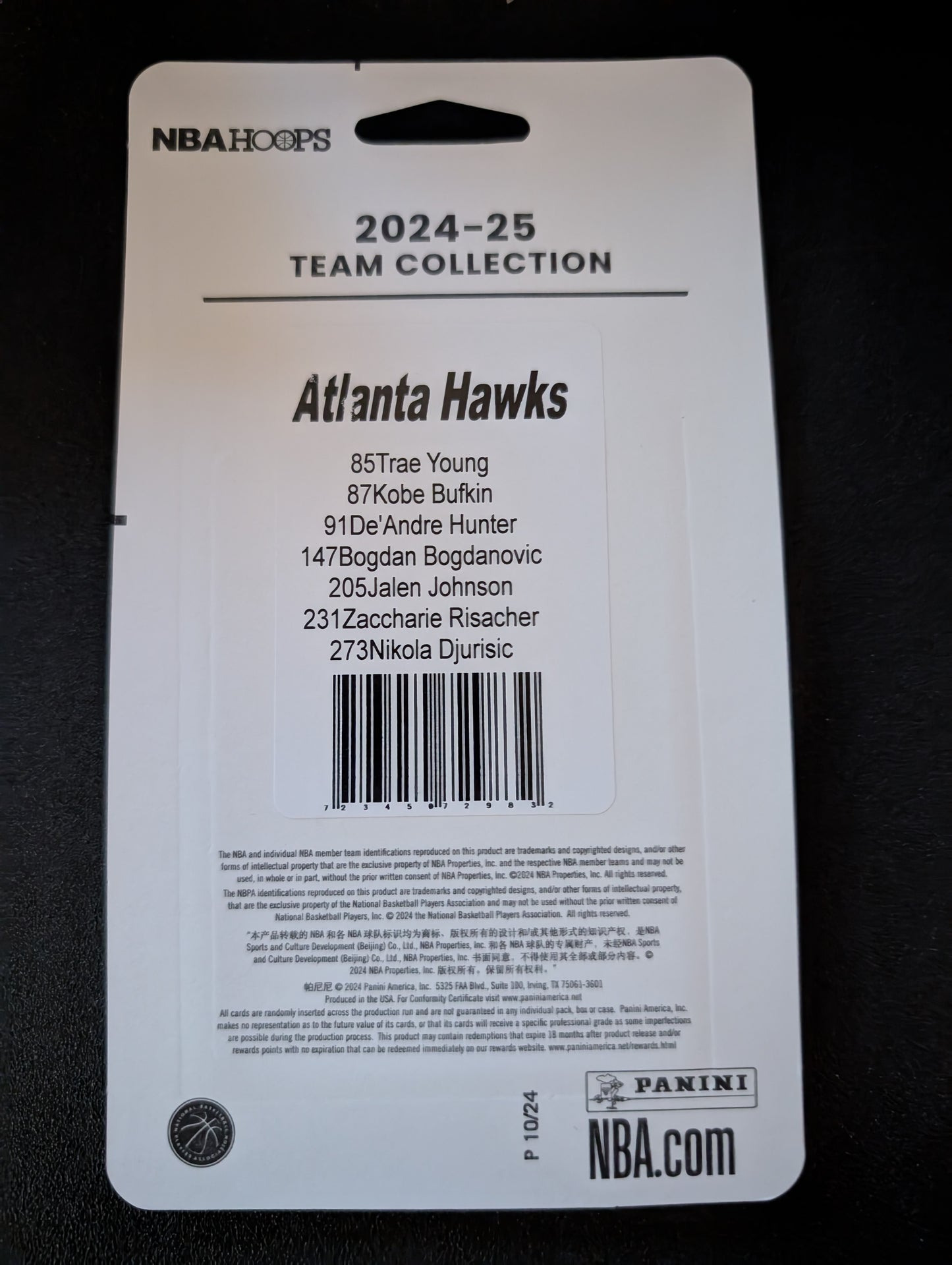 2024-25 NBA Hoops Factory Sealed Team Set Atlanta Hawks Trae Young Risacher RC