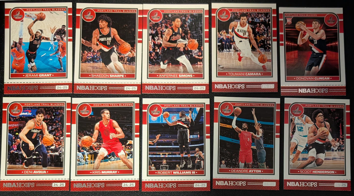 2024-25 NBA Hoops Factory Sealed Team Set Portland Trail Blazers Anfernee Simons