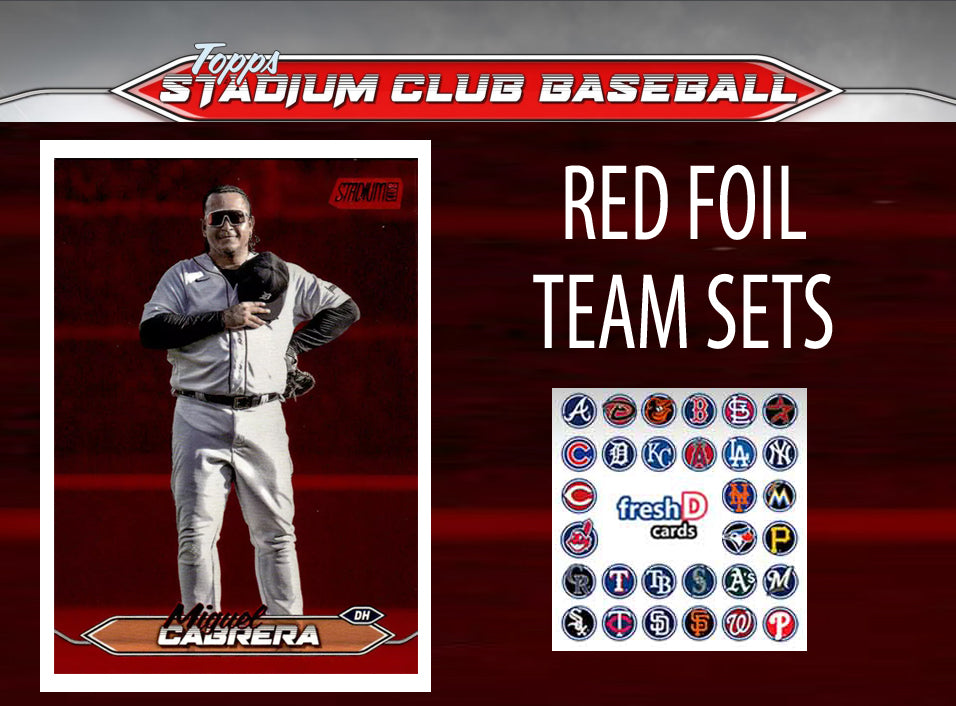 2024 Topps Stadium Club RED FOIL Team Set (10) Detroit Tigers Skubal Cabrera