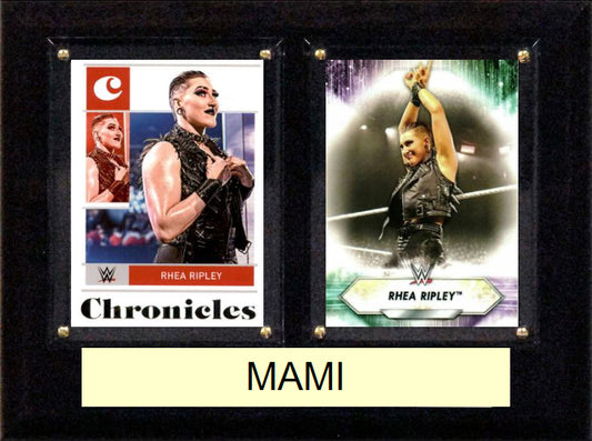 WWE Rhea Ripley Judgement Day Mami Panini Topps 2 Card Plaque 6x8