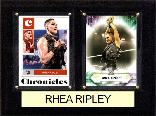 WWE Rhea Ripley Mami Judgement Day Panini Topps 2 Card Plaque 6x8