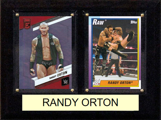 WWE Randy Orton RKO Panini Topps 2 Card Plaque 6x8