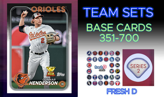 2024 Topps Series 2 Team Set Baltimore Orioles Gunnar Henderson Kjerstad RC 394