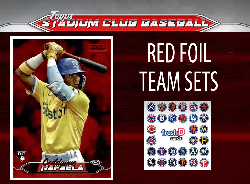 2024 Topps Stadium Club RED FOIL Team Set (12) Boston Red Sox David Ortiz Fisk Pedro