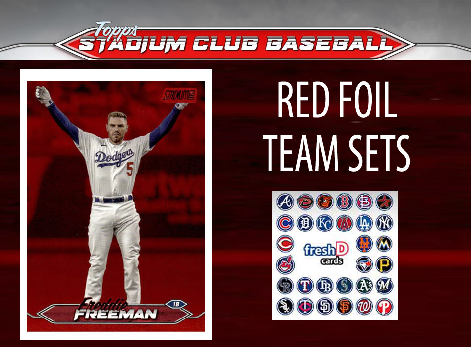 2024 Topps Stadium Club RED FOIL Team Set (17) LA Dodgers Ohtani Freeman Koufax