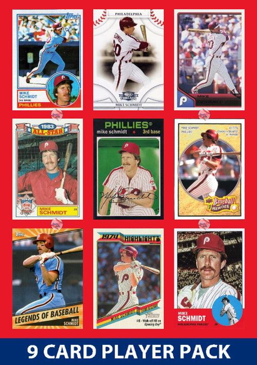 Mike Schmidt Phliadelphia Phillies 9 Card Legend Pack Topps Bowman