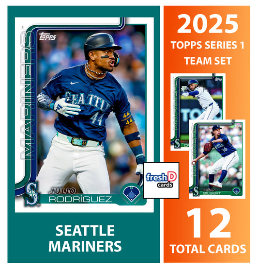 2025 Topps Series 1 Baseball Team Set 12 Cards Seattle Mariners Julio Rodriguez Woo