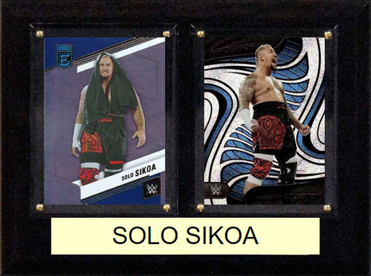 WWE Solo Sikoa Bloodline Panini Topps 2 Card Plaque 6x8