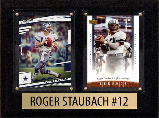 Roger Staubach Dallas Cowboys Donruss Panini Topps Plaque 6x8