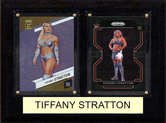 WWE Tiffany Stratton Tiffy Time Panini Topps 2 Card Plaque 6x8