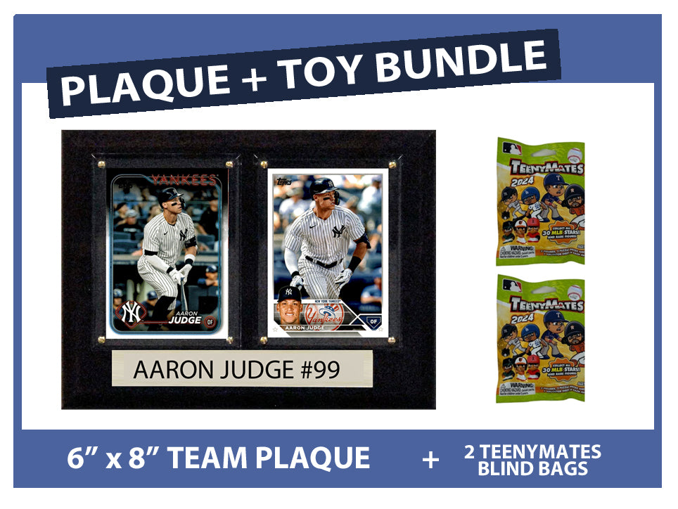 Aaron Judge 6" x 8" Plaque + 2 Teenymates 2024 MLB Series 11 Packs