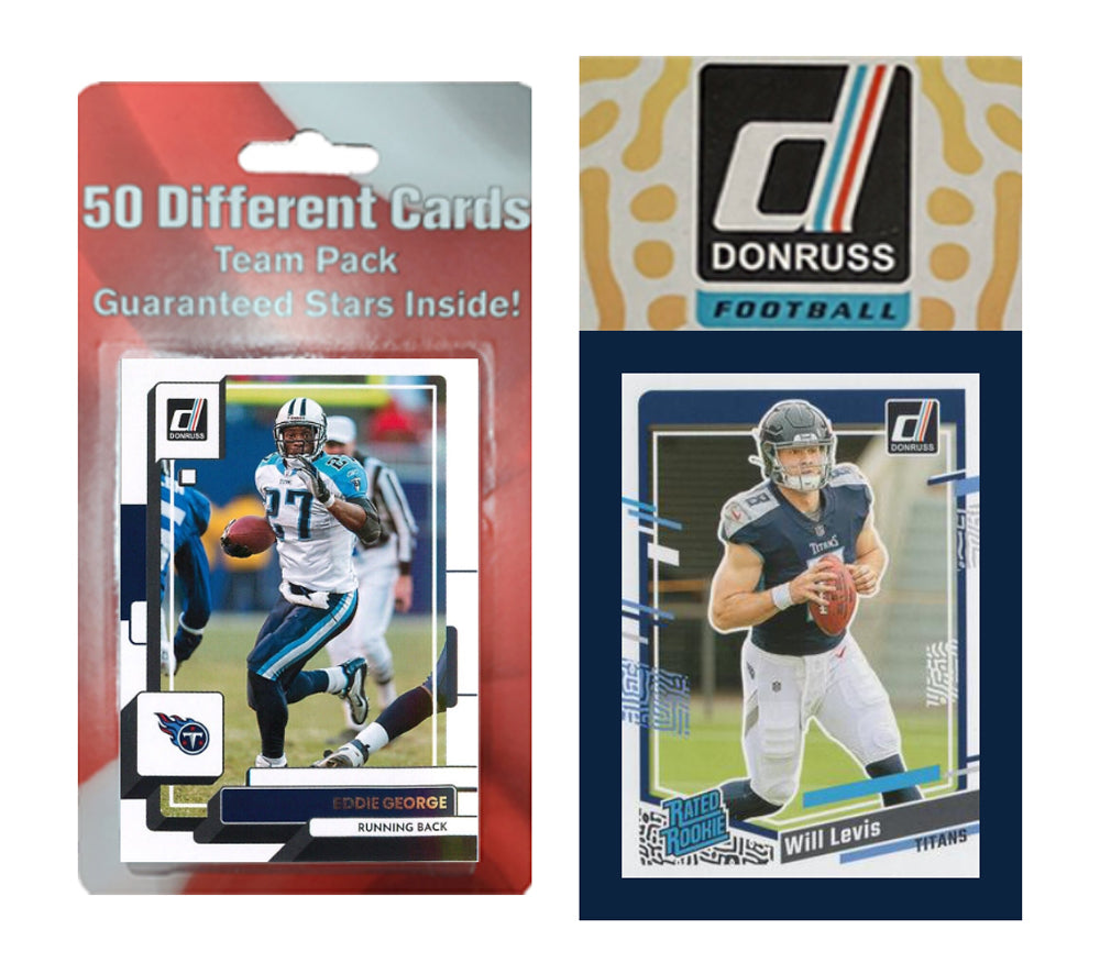 Tennessee Titans Team Pack 50 Cards + 2023 Donruss Team Set Will Levis RC