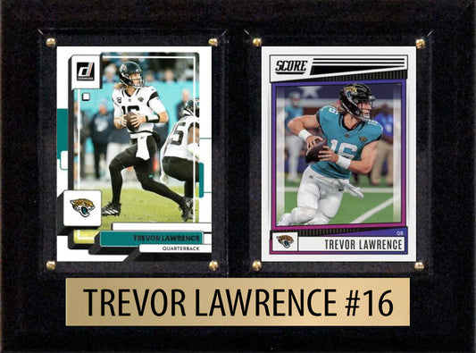 Trevor Lawrence Score Donruss 2023 2024  2 Card 6" x 8" Plaque Jacksonville Jaguars