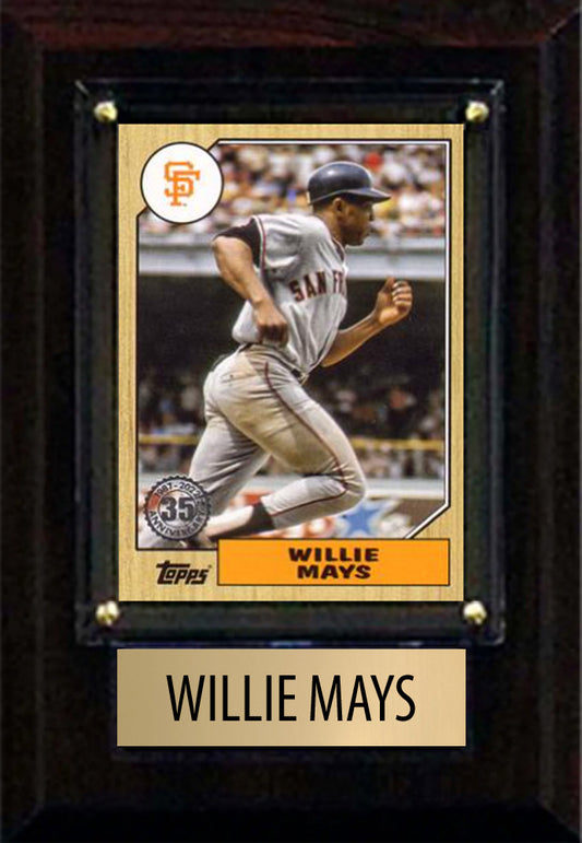 Willie Mays 2024 Bowman Topps San Francisco Giants 4x6 Plaque