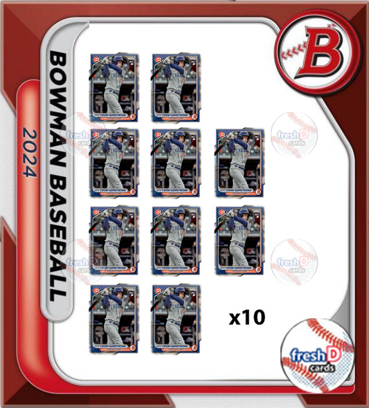 2024 BOWMAN Base Pete Crow-Armstrong 10 Card Lot #85 Chicago Cubs