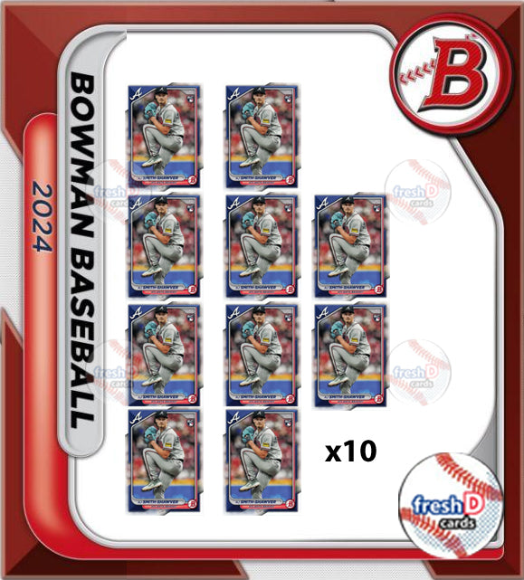 2024 BOWMAN Base AJ Smith Shawver 10 Card Lot #63 Atlanta Braves