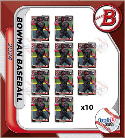 2024 BOWMAN Base Elly De La Cruz 10 Card Lot #22 Cincinnati Reds RC