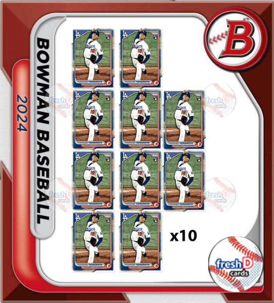 2024 BOWMAN Base Yoshinobu Yamamoto 10 Card Lot #36 LA Dodgers RC