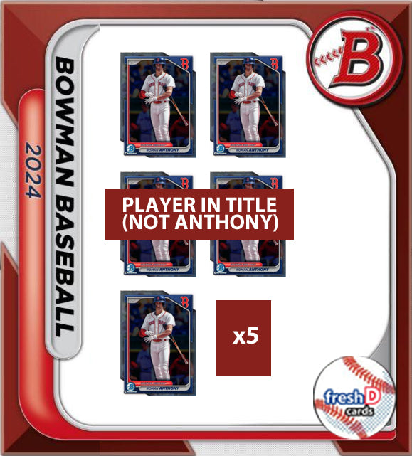 2024 BOWMAN CHROME BCP-20 Antonio Anderson Boston Red Sox 5 Card Lot