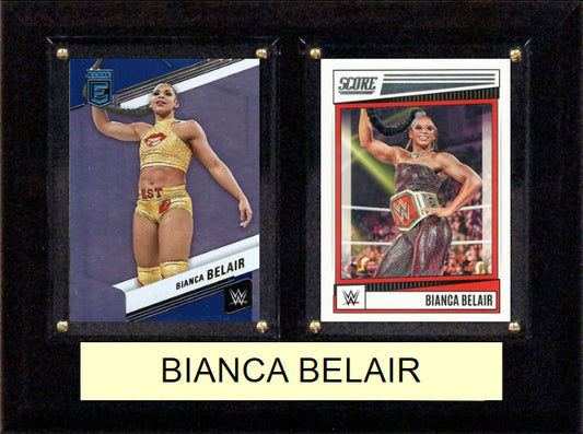 WWE Bianca Belair Panini Topps 2 Card Plaque 6x8