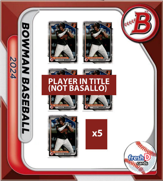 2024 BOWMAN PAPER BP-126 Tre' Morgan Tampa Bay Rays 5 Card Lot