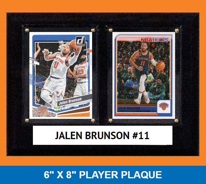 Jalen Brunson #11 New York Knicks 2023 2024 Donruss Hoops Card Plaque 6x8