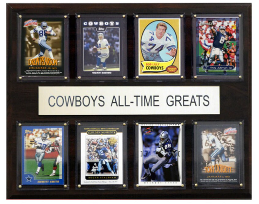 All Time Greats Dallas Cowboys Man Cave 8 Cards Troy Aikman Staubach Emmit Smith