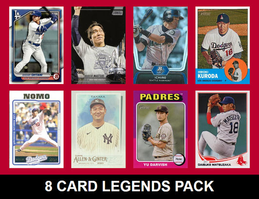 Japan Legends 8 Card MLB  Pack 2024 2023 Topps Bowman Ohtani Matsui Ichiro Darvish