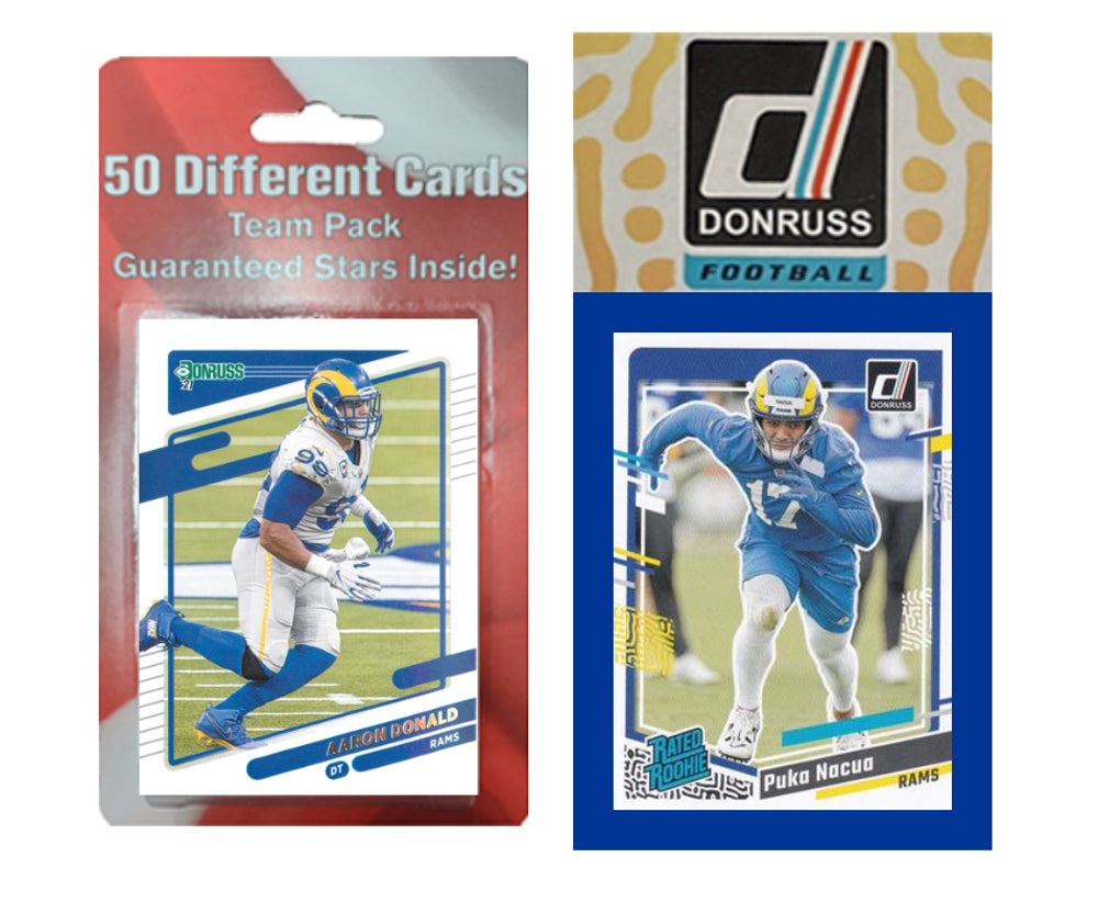 Los Angeles Rams Team Pack 50 Cards + 2023 Donruss Team Set Puka Nacua RC