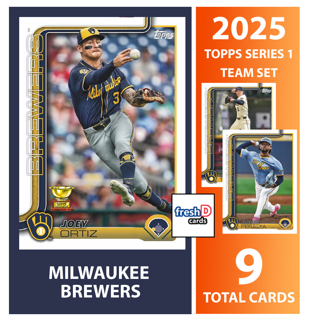 2025 Topps Series 1 Baseball Team Set 9 Cards Milwaukee Brewers Christian Yelich