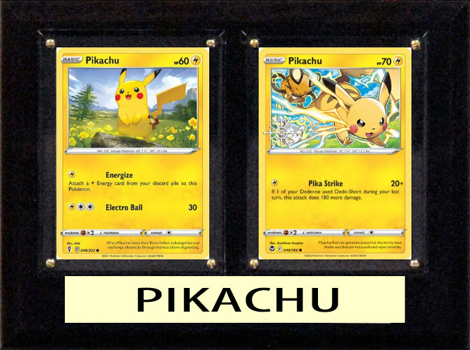 Pikachu Pokemon 2 Card Gift Plaque 6x8 Engraved Nameplate