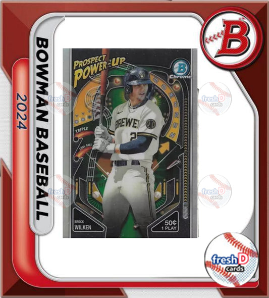 2024 Bowman Chrome Prospect Power Up Brock Wilken Milwaukee Brewers PP-7