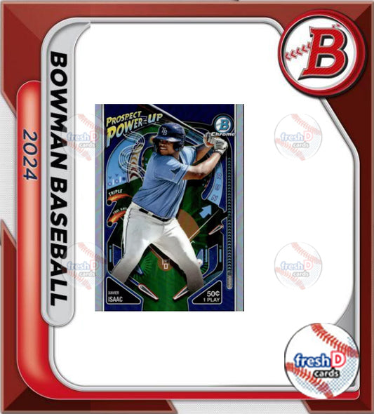 2024 Bowman Chrome Prospect Power Up Xavier Isaac Tampa Bay Rays PP-15