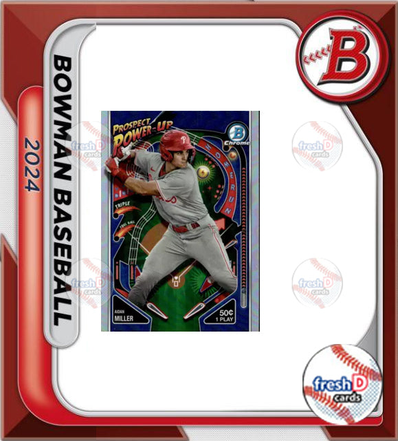 2024 Bowman Chrome Prospect Power Up Aidan Miller PP-18 Philadelphia Phillies