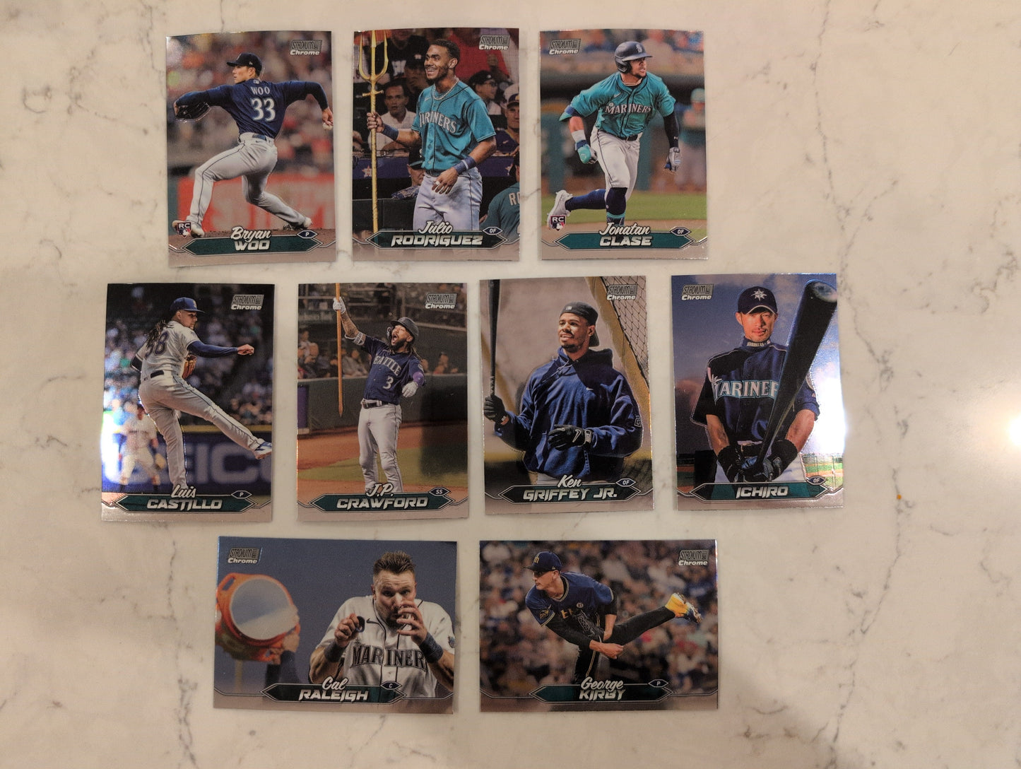 2024 Topps Stadium Club CHROME Team Set (9) Seattle Mariners Ichiro Ken Griffey Clase