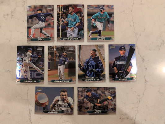 2024 Topps Stadium Club CHROME Team Set (9) Seattle Mariners Ichiro Ken Griffey Clase