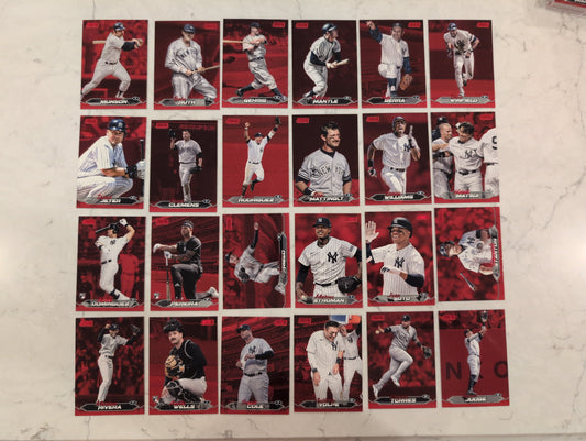 2024 Topps Stadium Club RED FOIL Team Set (24) New York Yankees Judge Soto Jeter