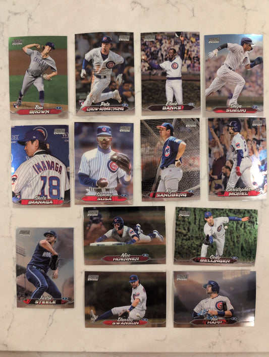 2024 Topps Stadium Club CHROME Team Set (13) Chicago Cubs Imanaga PCA Banks Sandberg