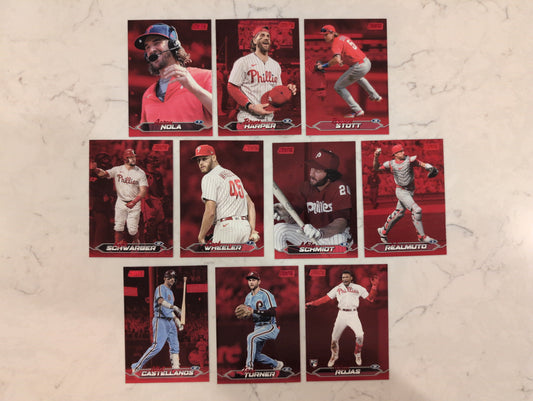 2024 Topps Stadium Club RED FOIL Team Set (10) Philadelphia Phillies Schmidt Harper Schwarber