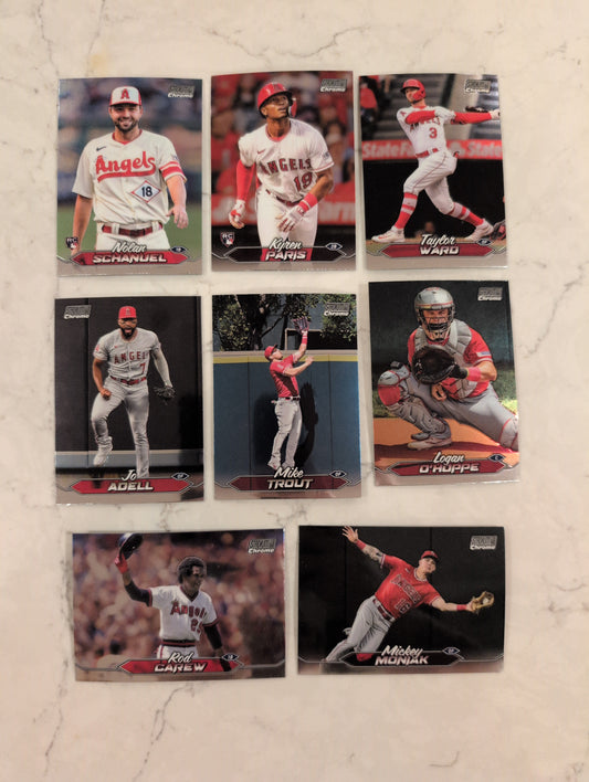 2024 Topps Stadium Club CHROME Team Set (8) LA Angels Mike Trout Rod Carew