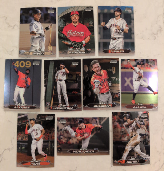 2024 Topps Stadium Club CHROME Team Set (10) Houston Astros Bregman Bagwell Biggio