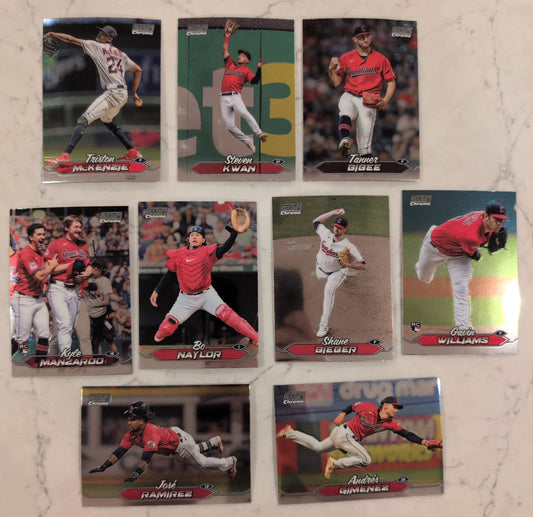 2024 Topps Stadium Club CHROME Team Set (9) Cleveland Guardians Manzardo Kwan