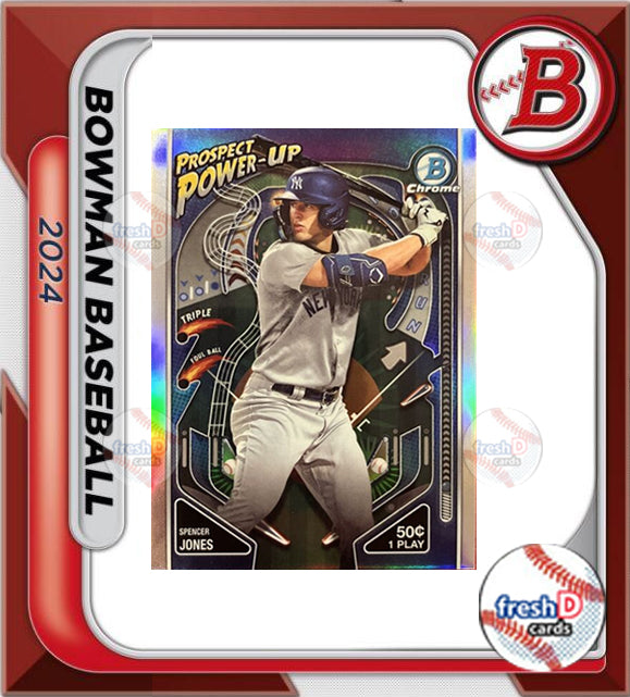 2024 Bowman Chrome Prospect Power Up Spencer Jones New York Yankees PP-9