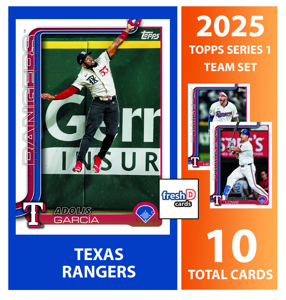 2025 Topps Series 1 Baseball Team Set 10 Cards Texas Rangers Evan Carter Garcia